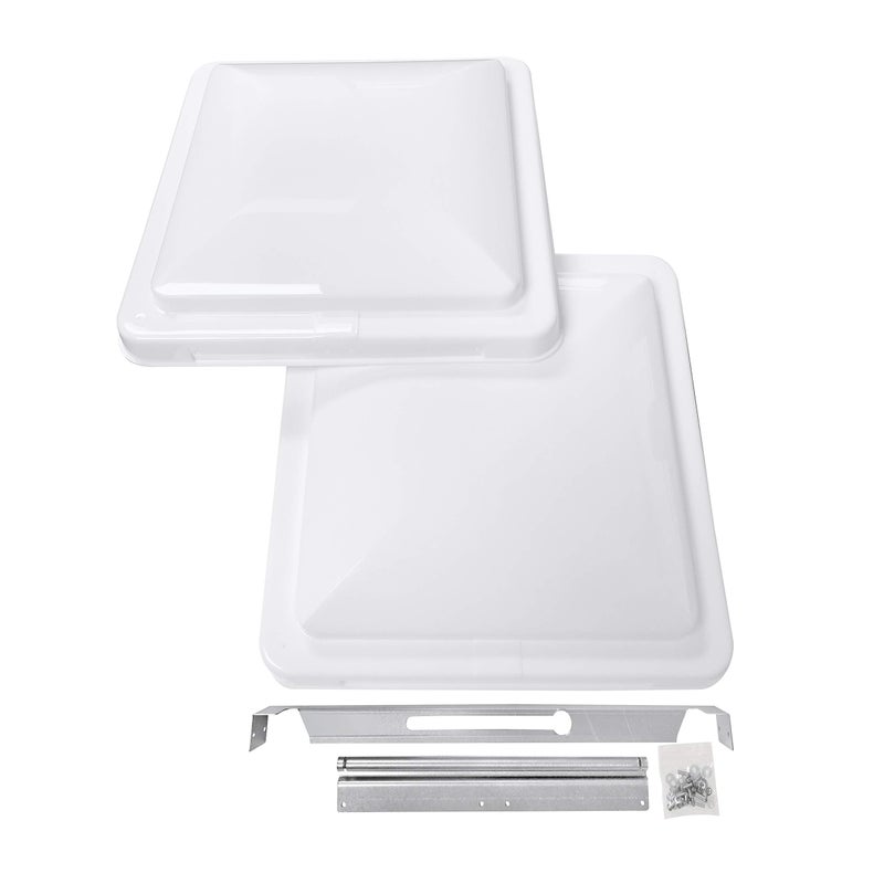 Camp'N 14 Inch Universal RV Roof Vent for Trailer, Camper, Motorhome - RV Vent Covers for Roof - OEM Lid Replacement (14 x 14 White 2-Pack) - Image 1